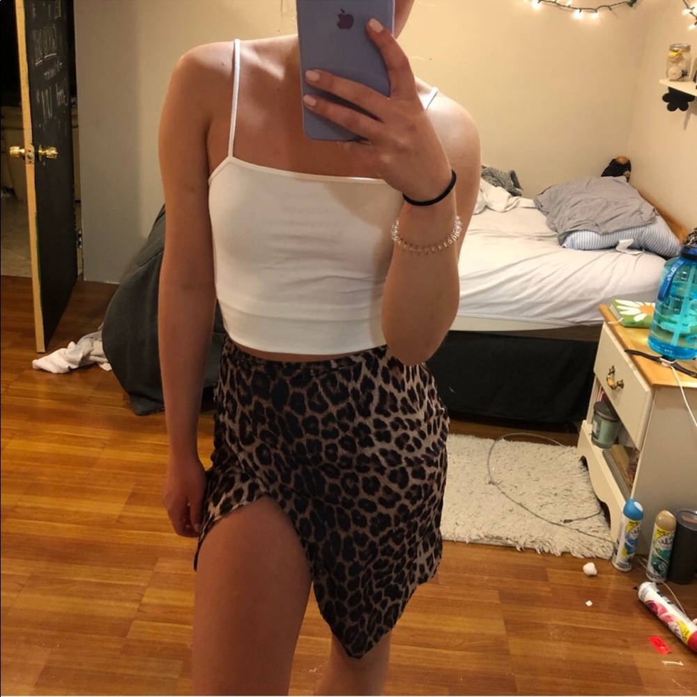 Leopard Cheetah Print Midi Wrap Skirt